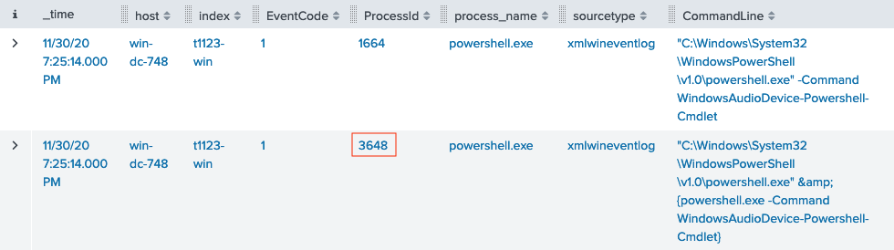 Question 5 Splunk results