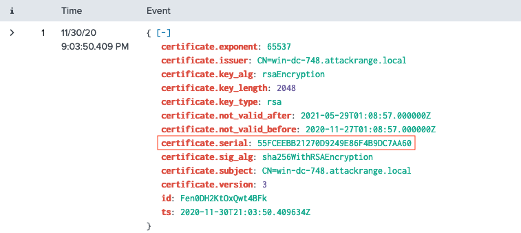 Question 7 Splunk results