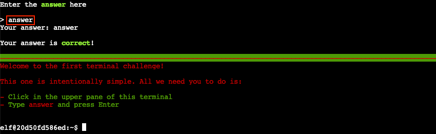 Terminal answer